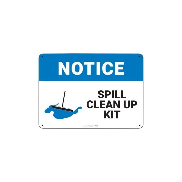 Pig PIG Notice Spill Clean Up Kit Sign 14" x 10" Plastic 14" L x 10" H SGN2027-10X14-PLS - main